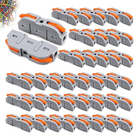 60 PCS Wire Connectors 1 to 1 Inline Electrical Lever Wire Connectors