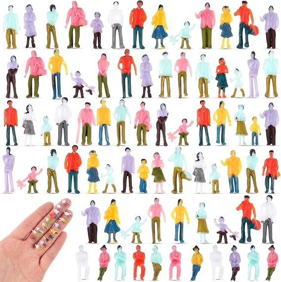 Namalu 100 Pcs Mini People Figurines 1: 150 Scale 0.47 Inch N Scale