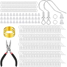 Azushwer 602pcs Earring Making Supplies, Hypoallergenic 925 Silver and Gold Plated Earring Hooks, with Fish Hooks, Metal Jump Rings, Clear Silicone Backs Stoppers for DIY (Silver)