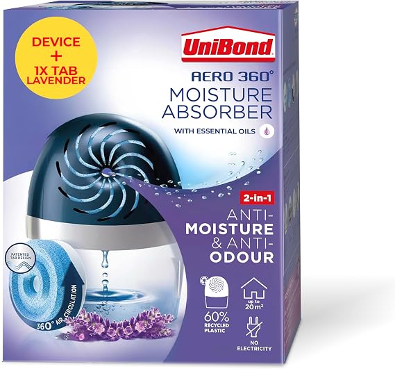 UniBond AERO 360° Moisture Absorber Lavender, incl. 1 Refill Tab 450 g