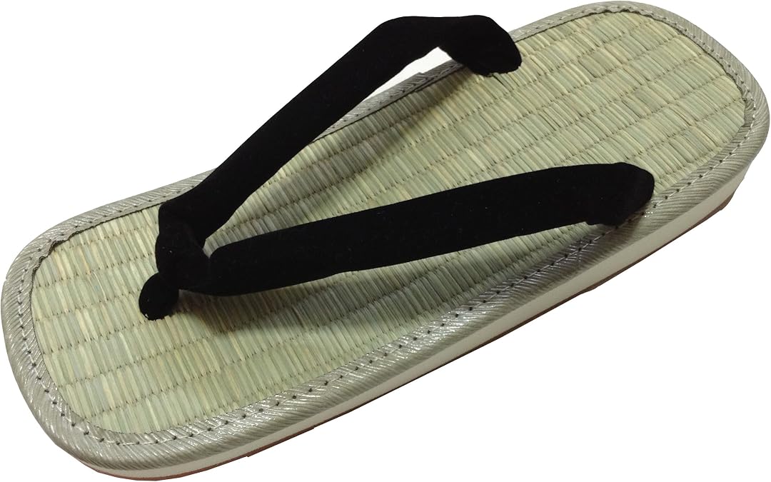 Edoten Men's Japan AmeZoko Igusa Black Setta Zouri Sandals