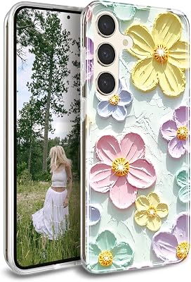 JIAXIUFEN for Galaxy S24 Case Gold Sparkle Glitter Marble Slim Protective Shockproof TPU Hard Back Cover Phone Case for Samsung Galaxy S24 5G 6.2 inch Mint Colorful