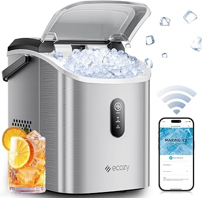 ecozy 2.4 Clear Ice Ball Maker with CrystalFlux Technology, 3 pcs in 45 Mins, 96 pcsDay, Sphere Ice Maker with Automatic Water Supply, Self-Cleaning, Enhanced Insulation for Bar Whiskey & Bourbon