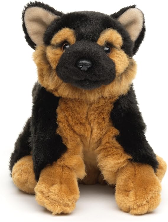 Uni-Toys - German Shepherd Puppy, Sitting - Without Lead - 18 cm (Height) - Plush Dog, Pet - Plush Toy, Cuddly Toy