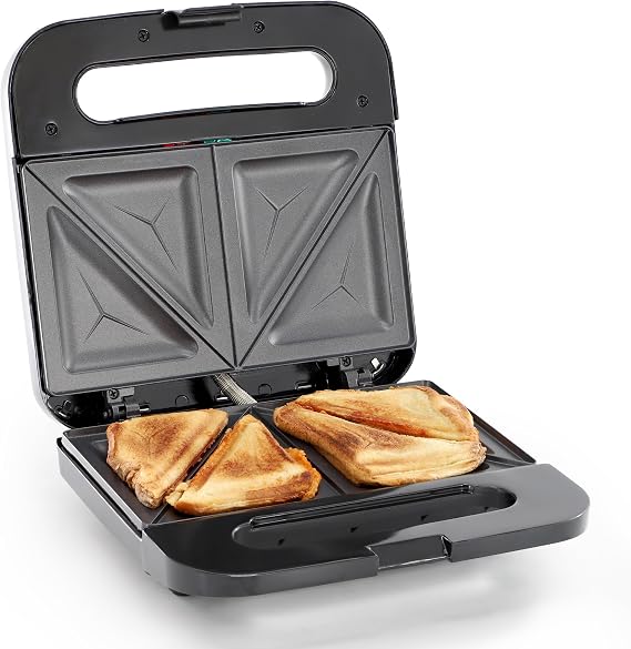MegaChef Electric Non-Stick Aluminum Panini Press Sandwich Maker Grill, Compact Design, Panini Maker, Sandwich Grill, Countertop Grill Griddle (Triangle Plate)