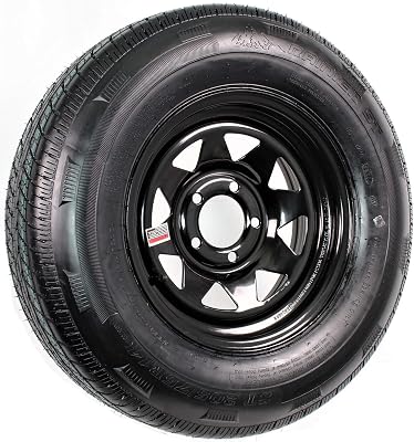 eCustomrim Trailer Tire and Rim Radial ST20575R14 Load Range D 5-4.5 Black Spoke Wheel - wRoadside