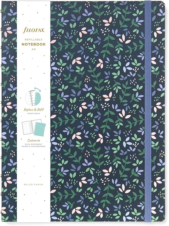Filofax Garden A4 Refillable Notebook - Dusk