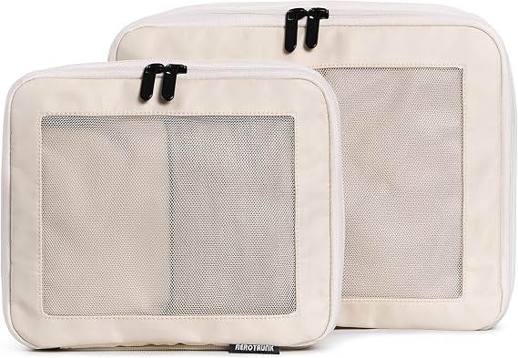 Aerotrunk Compression Packing Cubes for Travel, 2-Pack, Beige
