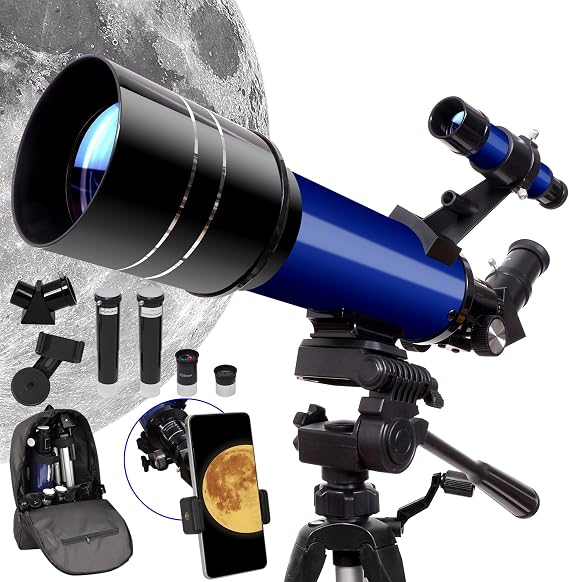 70mm Aperture 400mm Refractor Telescope for Adults & Beginners