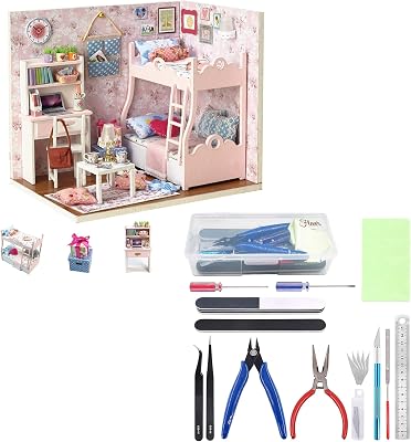 Flever DIY Miniature House Kit, Tiny Home Kit with LED Light, Mini House Build Craft Kits for Teens and Beginners, Home Decor Creative Gift for FamilyFriends