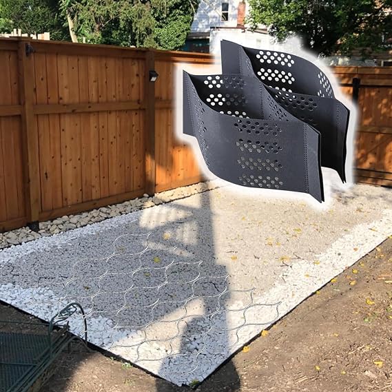 Geo Grid 2" for Gravel Driveway, Patio Grids Paving Stabilizer 3x6 4x6 5x6 6x8 M for Parking Area/Pavement Base Support/Steep Hill, Core Landscape Gravel Reinforcement Grids