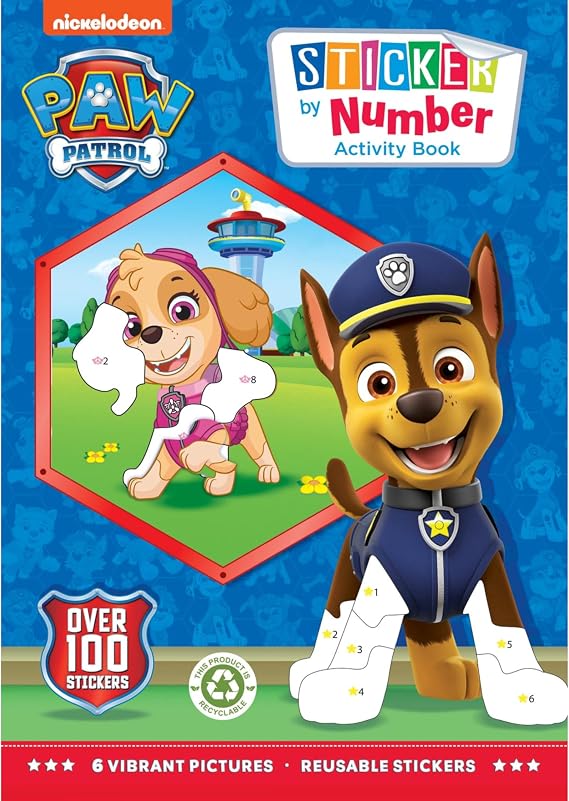 ALLIGATOR - Paw Patrol Sticker by Number Book, Sticker Book, Sticker by Numbers for Kids, Sticker by NumbersPaw Patrol Stickers, Paw Patrol Sticker Book, Sticker Activity Book, Reusable Sticker Book