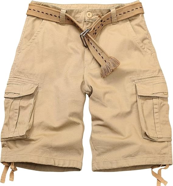Cargo Short for Men, Relaxed Fit Camo Shorts, Outdoor Hiking Casual Work Bermuda Short with Multi Pockets