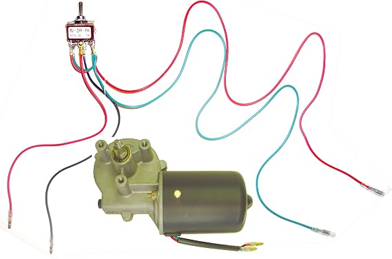 24V DC Reversible Electric Gear Motor 50 RPM + Reversible DPDT Switch