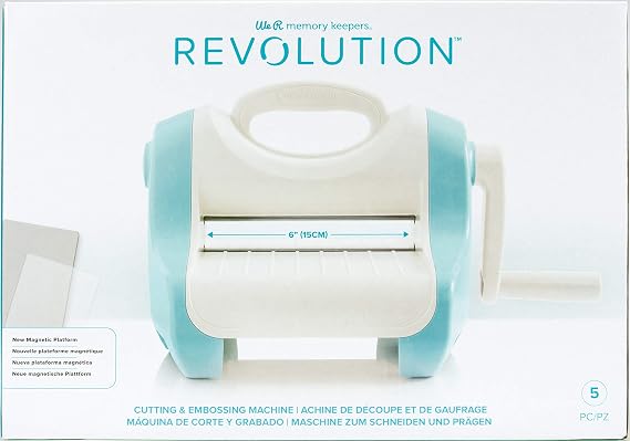 We R Memory Keepers Revolution Portable Die Cut, Embossing, Cutting Machine Includes Magnetic Mat, Embossing Plate and Die Cutting Plate, Scrapbooking, Journaling, Card Making