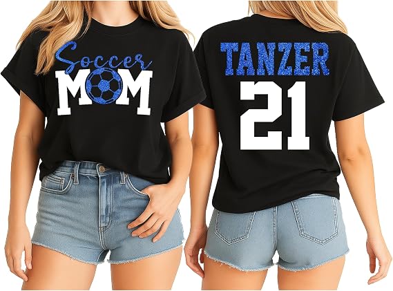 Love Signal Personalized Number & Name Shirt, Soccer Mom Shirts Custom Name, Sport Women Tee, Senior Night Sweatshirt Gift