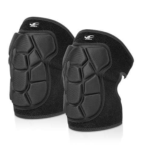 Flexible Knee Pads for Wrestling with Thick EVA Foam Padding | Anti-Slip Adjustable Collision Avoidance Knee Brace for Men Women Kids Dancers Volleyball Basketball Gardening (Black, Small)