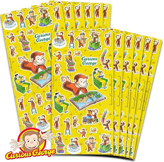 Curious George Stickers Party Favors for Boys & Girls 12 Pack Bundle