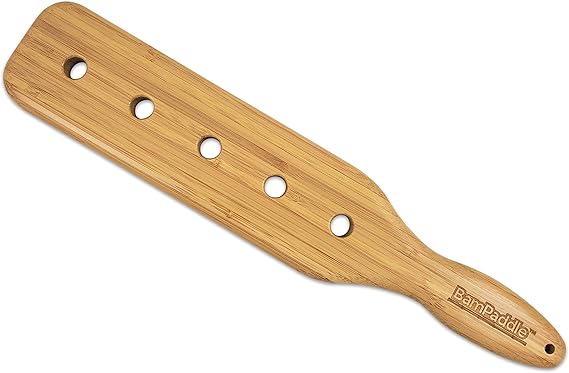 Bamboo Paddle - 1/2" Thick Wooden Spanking Paddle with Airflow Holes, Light Weight and Super Durable with Attitude. Beautiful Smooth Finish & Chamfered Holes - BamPaddle