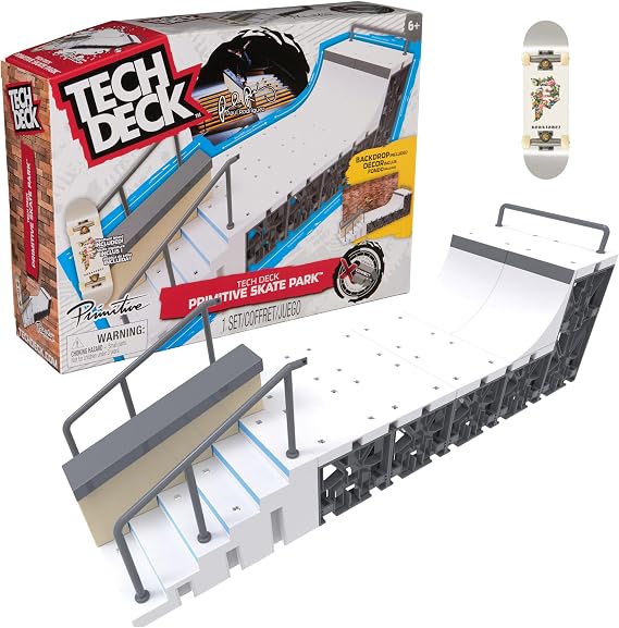 TECH Deck, Primitive X-Connect Skate Park, Customizable and Buildable Ramp Set with Exclusive Fingerboard, Kids Toy for Ages 6 and up