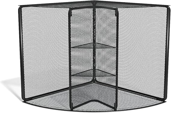 TRU RED Wire Mesh Corner Desk Organizer, 4-Compartment, Black, 2-Pack