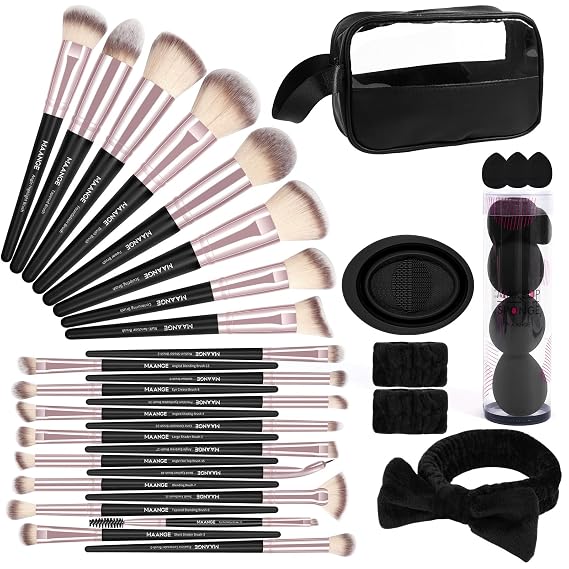 MAANGE Makeup Brushes 42 Pcs Makeup Kit, Multi-functional Makeup Tool Set with Makeup Brush Foundation Brush Make up Brushes Set (Black, 42 Piece Set)