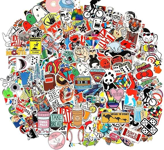 105PCS Music & Film Stickers Pack - Waterproof Vinyl Decals for Guitar, Skateboard, Laptop, Car, Luggage (4-6 Inch) - Cool Stickers for Teens & Adults, No Repeat Designs(Random Pack) (50pcs Pack)