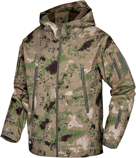 Men's Softshell Jacket Tactical Jacket Water-Repellent Military Jacket Camouflage Jacket Outdoor Jacket Warm Windproof Functional Jacket