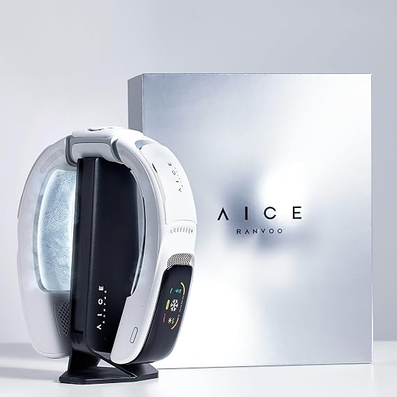 RANVOO No.1 Cooling A/C AICE 3 AI Neck Air Conditioner [Full-body Cooling/Heating] for All Seasons [Health Monitor] 24H 7000mAh Personal Neck Fan Cooler Heater Rechargeable Wearable Music Call Gift