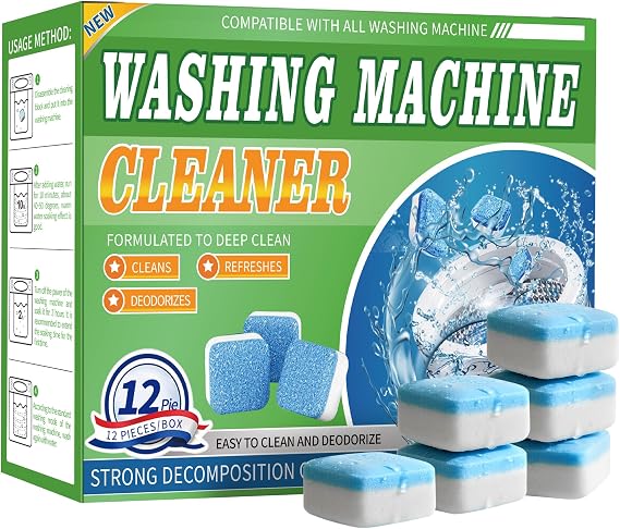 Washing Machine Cleaner Tablets 12 Pack - Deep Cleaning Tablets