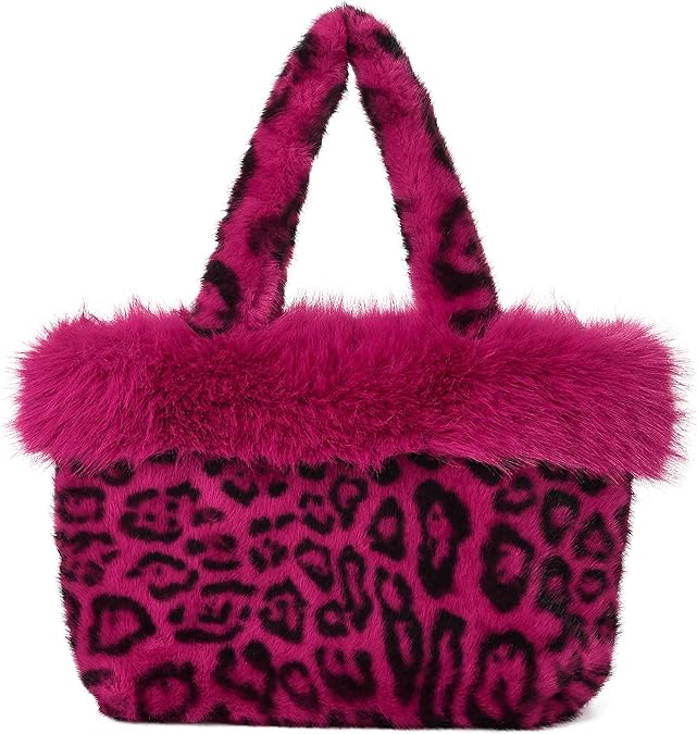 Baizhen Women's Faux Fur Tote Bag - Soft Faux Fur Handbag - Stylish Winter Shoulder Bag with Spacious Interior