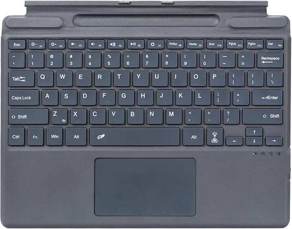Type Cover for Microsoft Surface Pro 8, 9, 10, X or 11, Portable Slim Wireless Keyboard with Touchpad Tablet Keyboard (black, No Backlit)