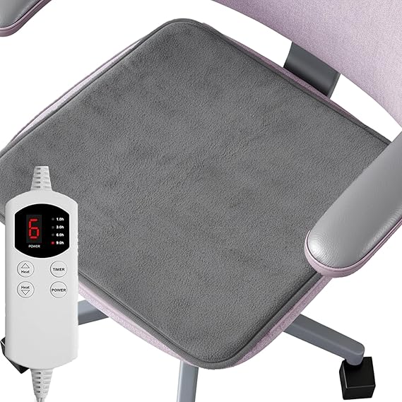 Heated Pad Heating Pad Mini, Electric Heated Seat Pad, 6 Temperature Levels and Setting Timers Function with Auto Shut Off, Machine Washable for Back, Neck, Shoulder, Belly - 18''x18''