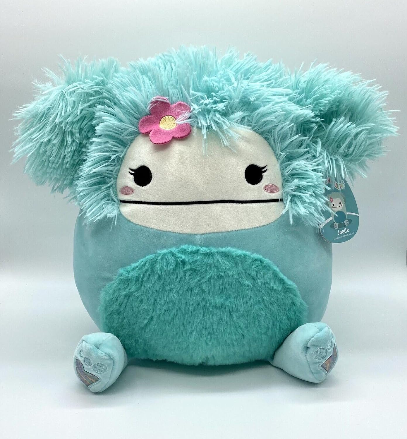 Squishmallows 8 Joelle The Big Footwith Flower Clip - Officially Licensed Kellytoy Plush - Collectible Soft & Squishy Stuffed Animal Toy - Add to Your Squad - Gift for Kids, Girls & Boys - 8 Inch
