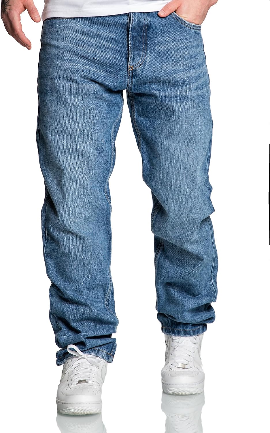 REPUBLIX Mens Loose-Fit 90s Denim Jeans Trousers Straight Baggy R7025
