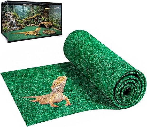 Mechpia 47" x 24" Large Reptile Carpet Terrarium Liner Bedding Reptile Substrate Mat Tank Accessories for Bearded Dragon Snake Lizard Tortoise Leopard Gecko (Green)
