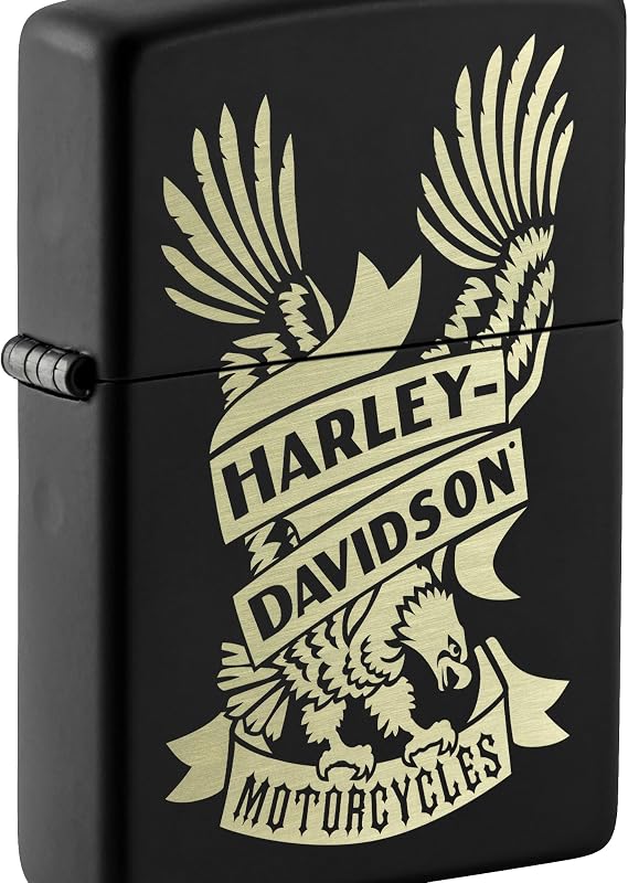 Zippo Harley-Davidson Eagle Design Black Matte Pocket Lighter