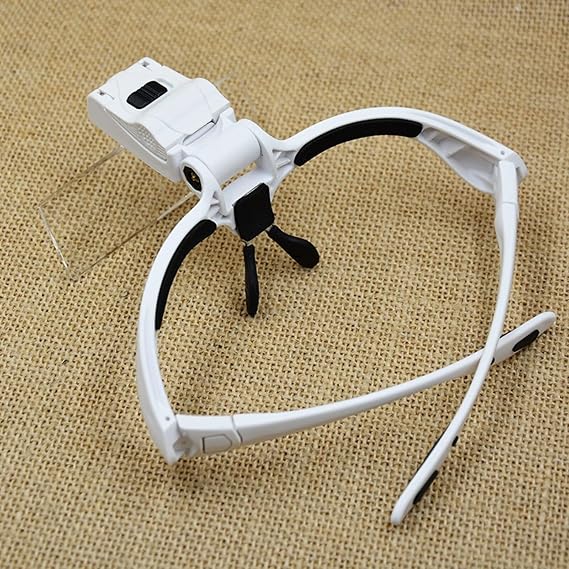 VERIMP Portable Comfortable and Lightweight 3.5X Head-Mounted Reading Magnifying Glass Magnifying Glass Headband Magnifier Led Light Head 1X/1.5X/2X,2.5X/3.5X Repair Tool