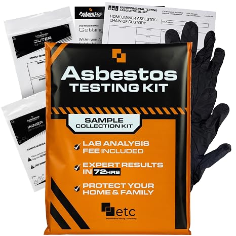 etc Asbestos Home Testing Kit DIY Sample Collection with NVLAP Accredited Lab Fee Included, Asbestos Test Kit, Protect Your Home & Family