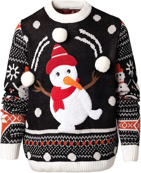 Men`s Ugly Christmas Sweater Unisex Women`s Funny Novelty Santa Pullover for Party 21018-ma XL