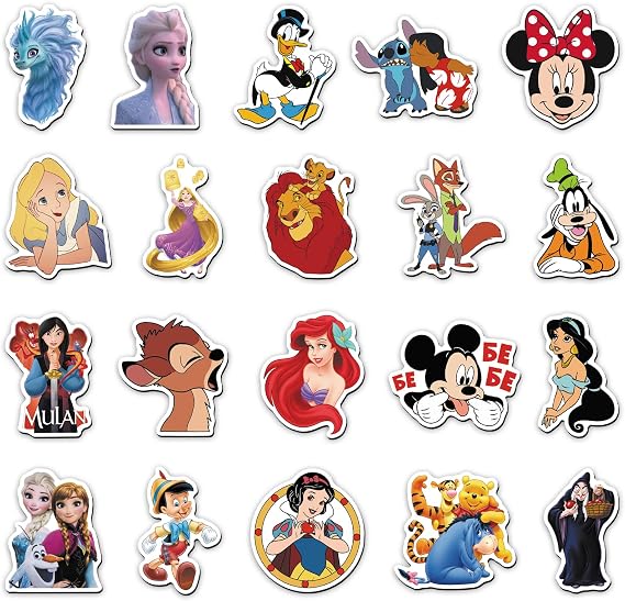 Disney Cartoon Character Fridge Magnets Set - 20 Pcs Mixed Classic Disney Refrigerator Magnets, Cute Home Kitchen Office Whiteboard Decor, Gift for Fans Boy Girl Adults