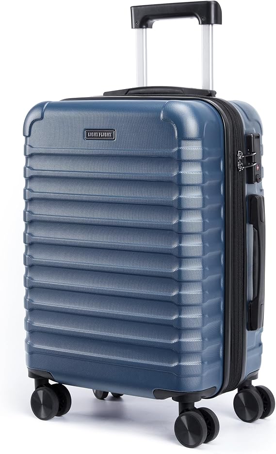 LIGHT FLIGHT Carry On Luggage 22x14x9 Airline Approved, Carry On Suitcases with Wheels, Expandable Hardside Lightweight Rolling Travel Luggage with TSA Lock 20 Inch Carryon, Royal Blue