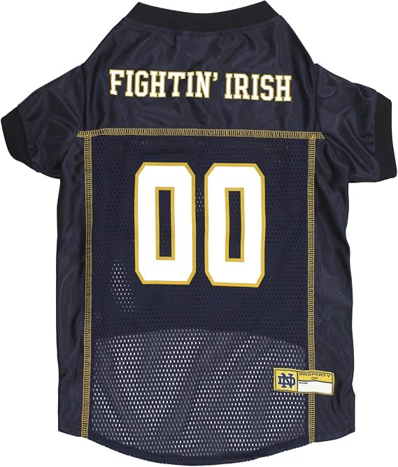 Pets First NCAA College Notre Dame Fighting Irish Mesh Jersey for Dogs & Cats, X-Large. Licensed Dog Jersey with Your Favorite Football/Basketball College Team