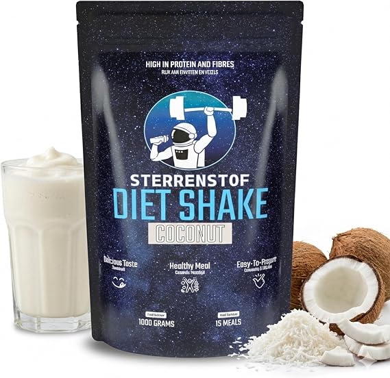 Sterrenstof Diet Shake Meal Replacement - Coconut - 15 Shakes per Tin - 29 g Protein per Meal Natural Flavour - Diet Shakes for Weight Loss