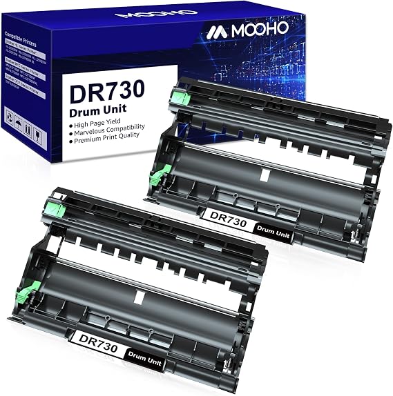 MOOHO DR-730 Drum Unit Compatible Replacement for Brother DR730 DR 730 Drum for Brother MFC-L2710DW HL-L2350DW HL-L2395DW HL-L2390DW HL-L2370DW DCP-L2550DW MFC-L2750DW Printer (2 Pack,NOT Toner)