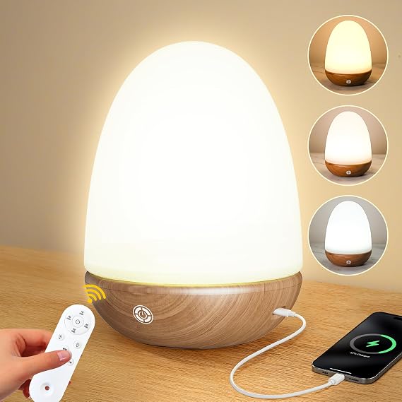 SAD Lamp, Sun Light Lamp Simulation of Daylight at 10000 lux, Full Spectrum Light with Remote, Dimmable, and 3 Color Temperature to Regulate Day/Night Rhythm, Walnut Wood Grain [Energy Class F]