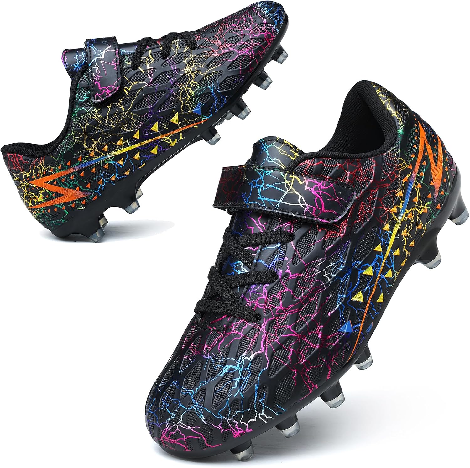 Hanani Boys Girls Soccer Cleats for Kids Football Shoes High Top Training Youth Football Cleats OutdoorIndoor Athletic Turf Shoes