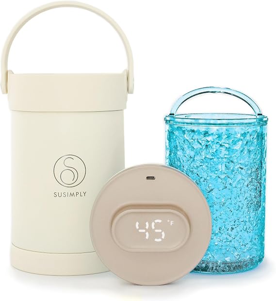 Breast Milk Cooler for Travel & Work, Portable Breastmilk Chiller with Digital Temperature Display, 24-Hour Cooling, Stainless Steel Vacuum Insulated Container, BPA-Free, 2L Capacity