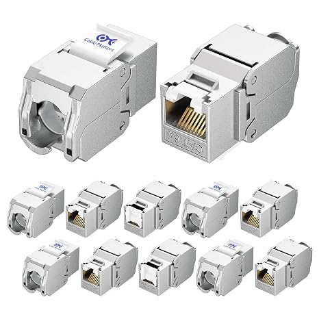 Cable Matters [UL Listed] 10Gbps 12-Pack Shielded Cat6A Keystone Jack