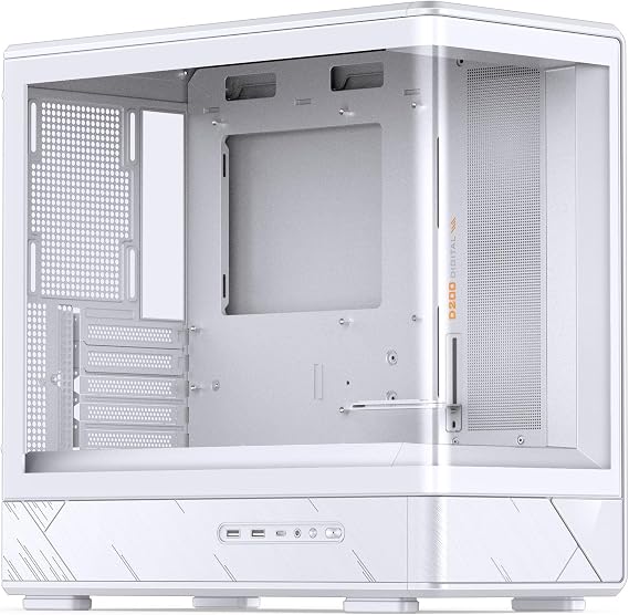 Jonsbo D200 White Micro ATX PC Case – Compact Aluminum Mini Tower with Tempered Glass Side Panel, High Airflow, ITX/M-ATX Support, Front USB 3.0, Sleek Minimalist Design for Gaming & Workstation